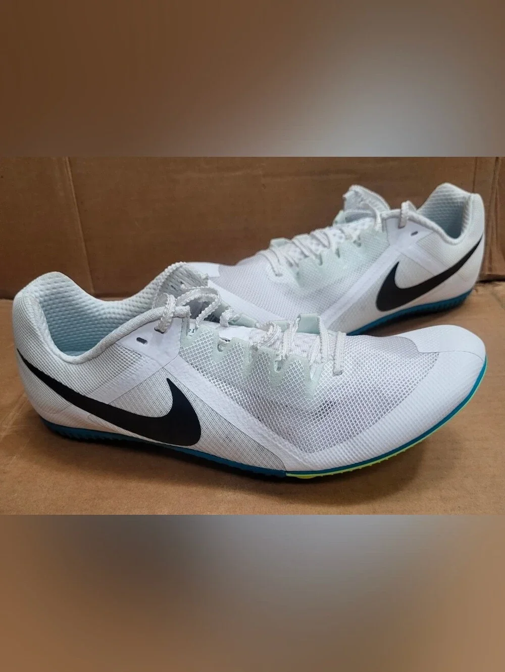 Nike Zoom Rival Multi Track Spike White/Black/Green Men Size 13 NEW